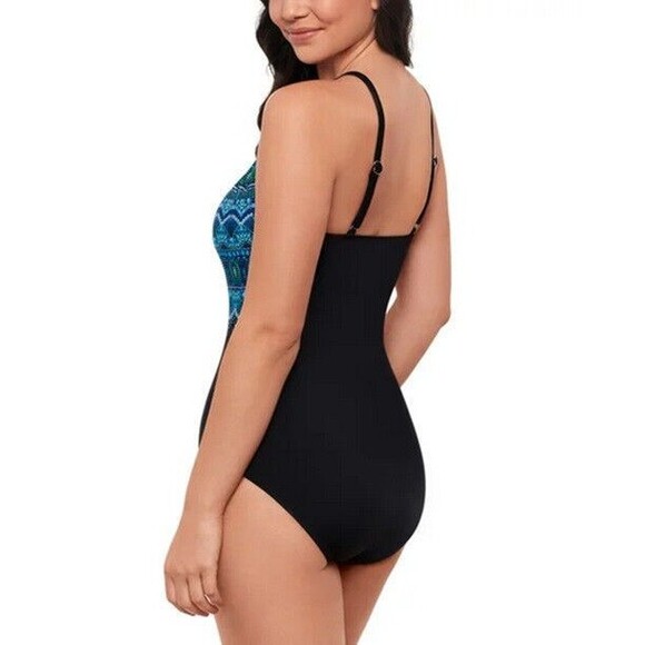 NWT Miraclesuit Miradonna Bathing Suit Blue Morroccan Size 6 - Picture 2 of 3